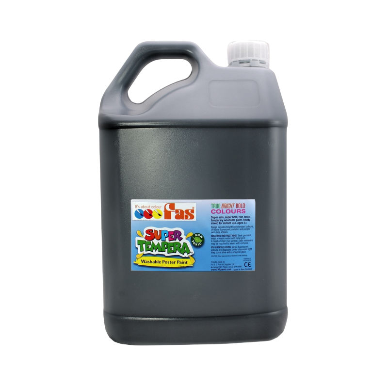 Black 5L - FAS Super Tempera Poster Paint