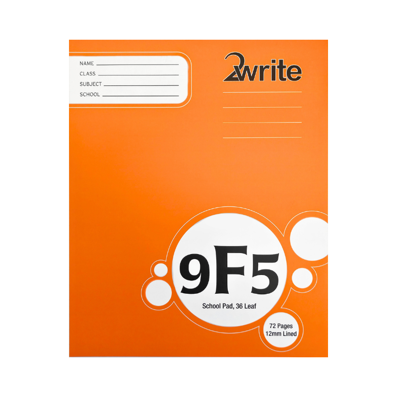 9F5 - School White Pad - 12mm Lined