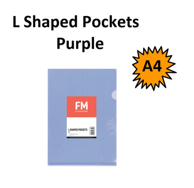 Purple - A4 L Shaped Pockets - single