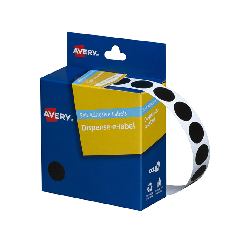 Black 14mm - Coloured Dots Label Dispenser