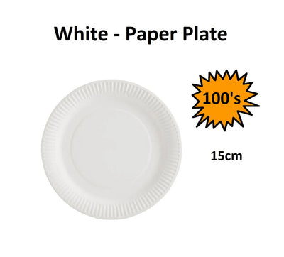 Paper Plate White 15cm 50’s