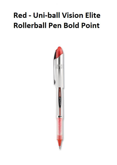 Red 0.8mm - Uniball Vision Elite Rollerball Ink Pen
