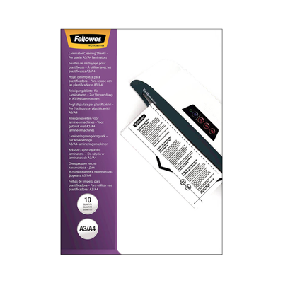 A4 Fellowes Laminator Cleaning and Carrier Sheets - Pack of 10