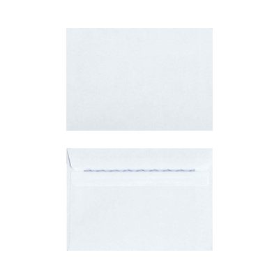 C6 Envelopes (E12) - White Plain Self Seal - Box of 500