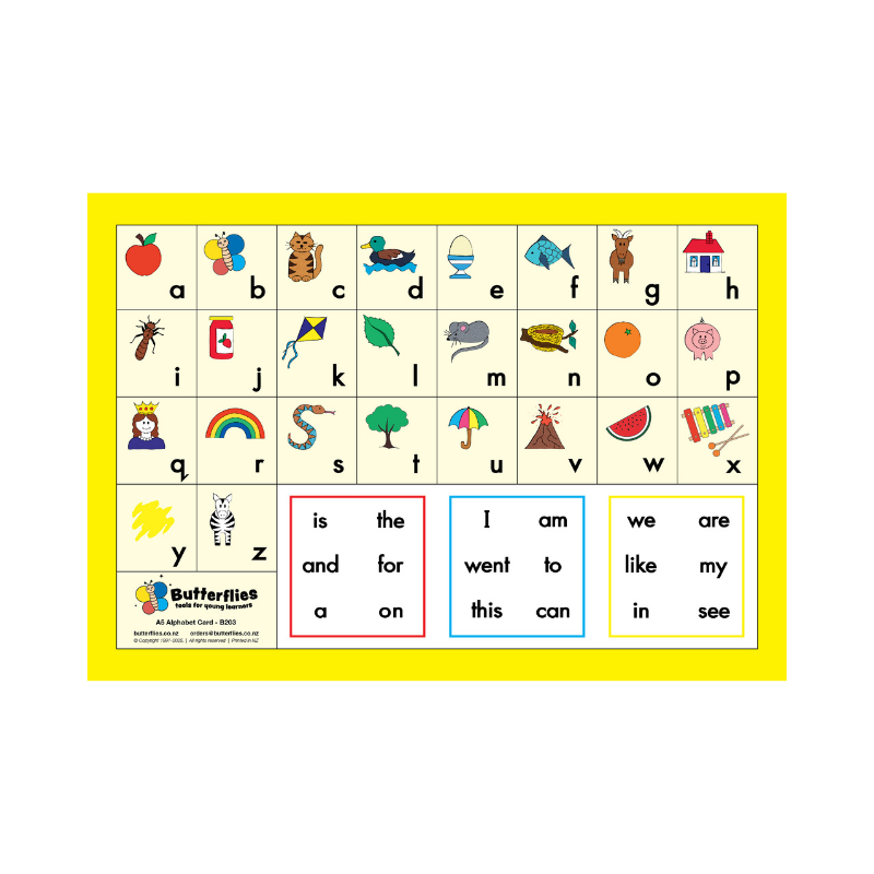 A5 Alphabet Card - Text Font