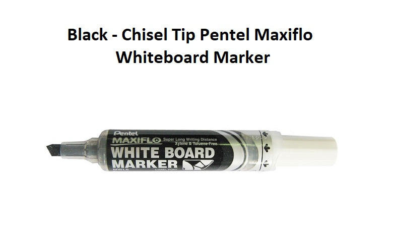 Black - Chisel Tip Pentel Maxiflo Whiteboard Marker