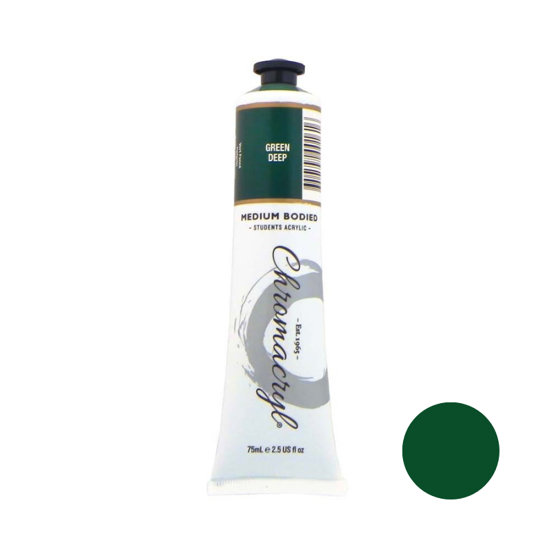 Green Deep 75ml - Chromacryl Acrylic Paint