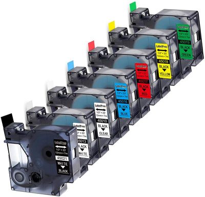 Black/Yellow - 12mm x 7M Dymo D1 Label Tape