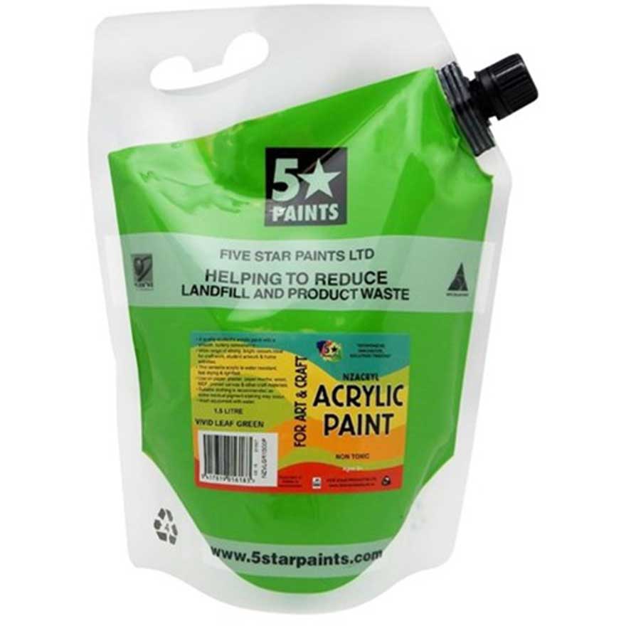 Vivid Leaf Green 1.5L - Star Tempera Poster Paint Pouch