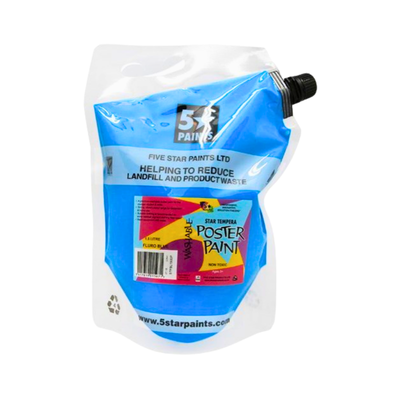 Fluoro Blue 1.5L - Star Tempera Paint Pouch