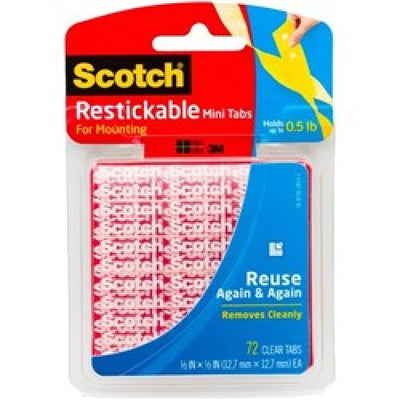 Scotch Restickable Mounting Tabs - 25 x 25mm (Pack of 18)