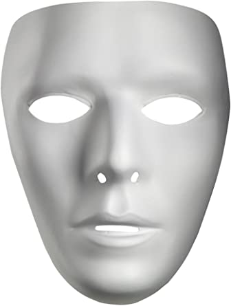 Masks - Full Face Plastic Masks (Set of 12)