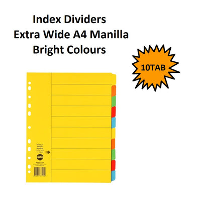 10 Tab - Indices Manilla Bright Colours