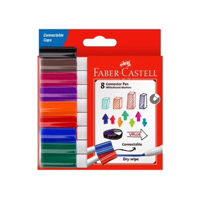 Set of 8 - Bullet Tip Faber Castell Connector Whiteboard Markers