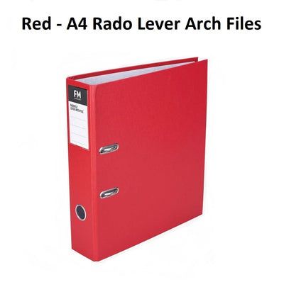 Red - A4 Rado Lever Arch Files - Full Arch File