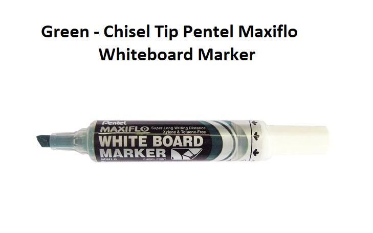 Green - Chisel Tip Pentel Maxiflo Whiteboard Marker