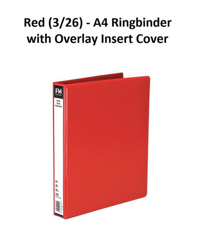 Red (3/26) - A4 Ringbinder with Overlay Insert Cover