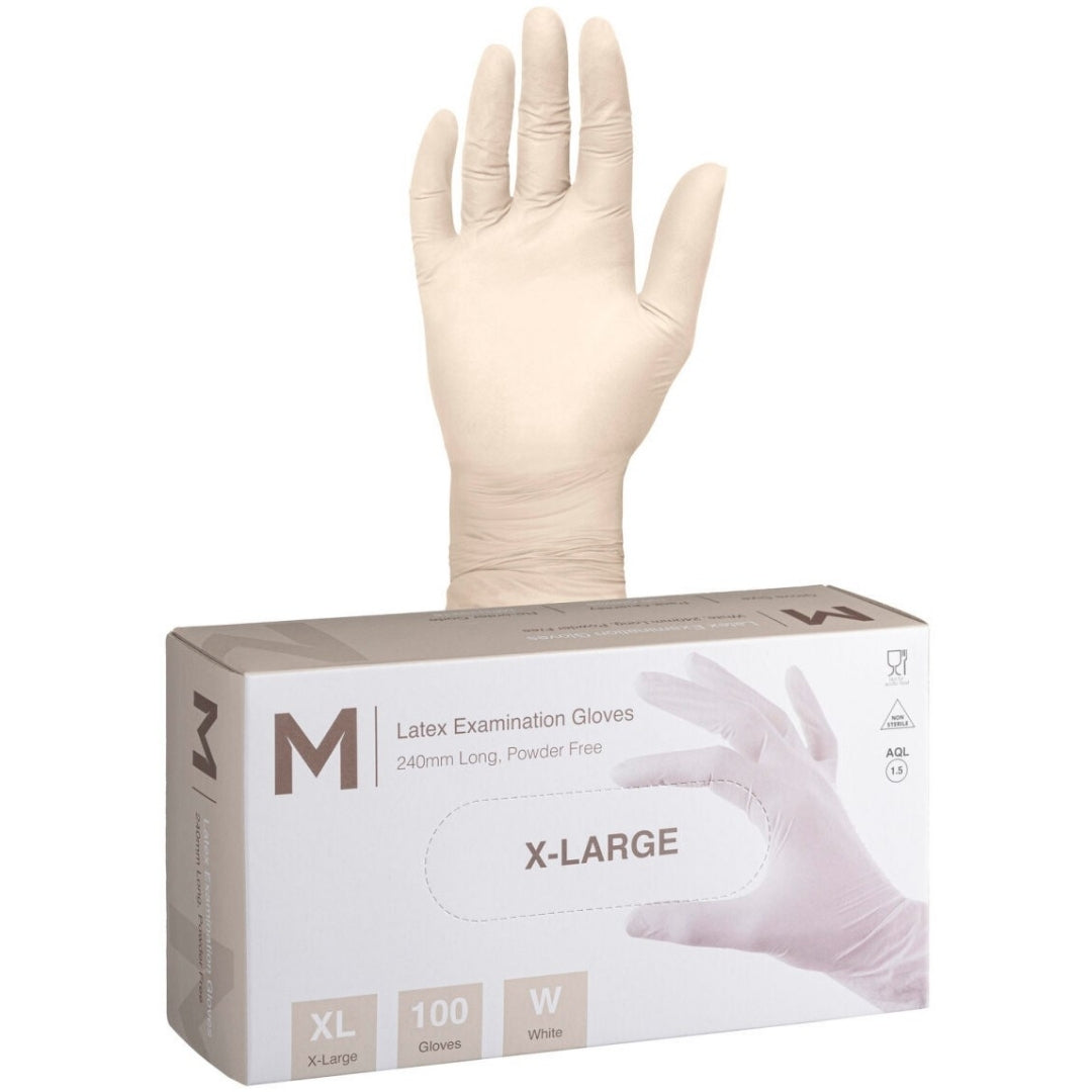 Size XL - Latex Gloves (Powder free) Box of 100