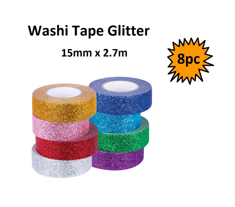 Washi Tapes - Packet 8 - Assorted Glitter