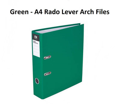Green - A4 Rado Lever Arch Files - Full Arch File