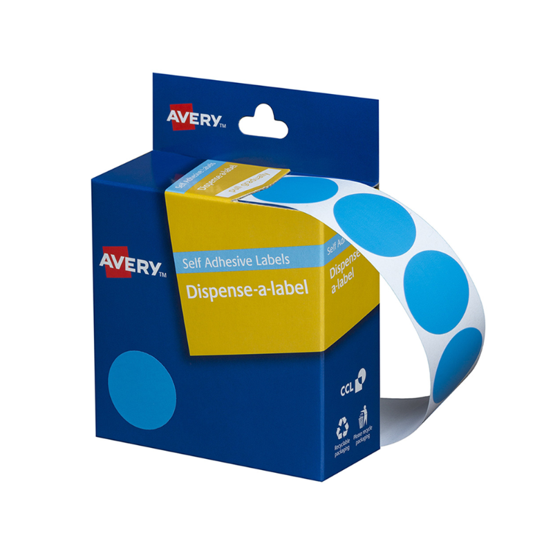 Light Blue 24mm - Coloured Dots Label Dispenser