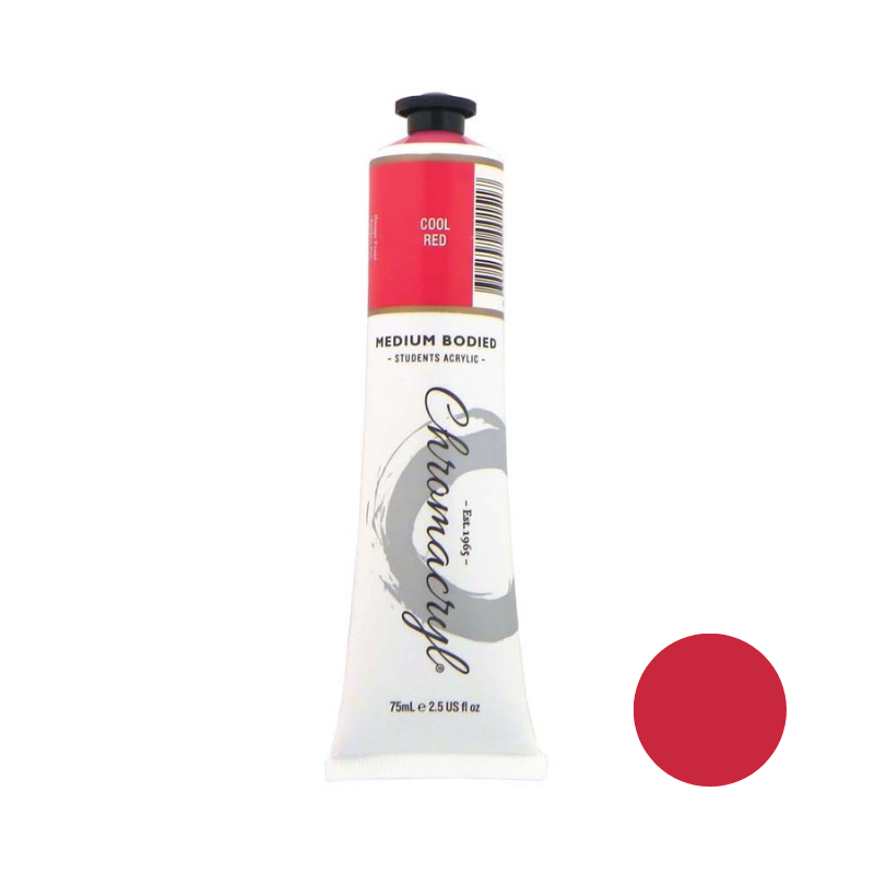 Cool Red 75ml - Chromacryl Acrylic Paint