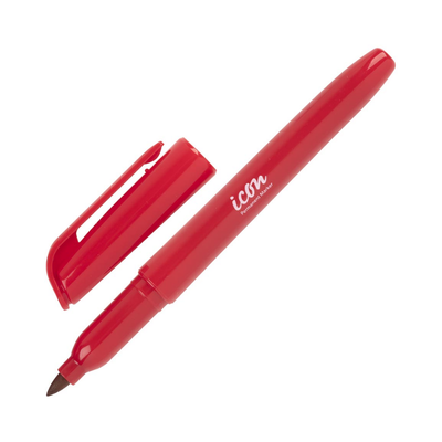Red - Icon Permanent Marker Pen Style Fine Tip