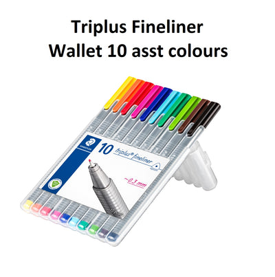 Set of 10 - Staedtler Triplus Fineliner Pens