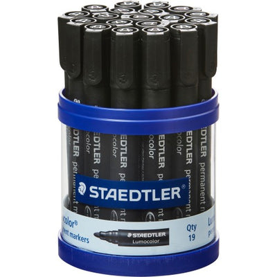 Black Tub of 19 - Bullet Tip Staedtler Permanent Markers