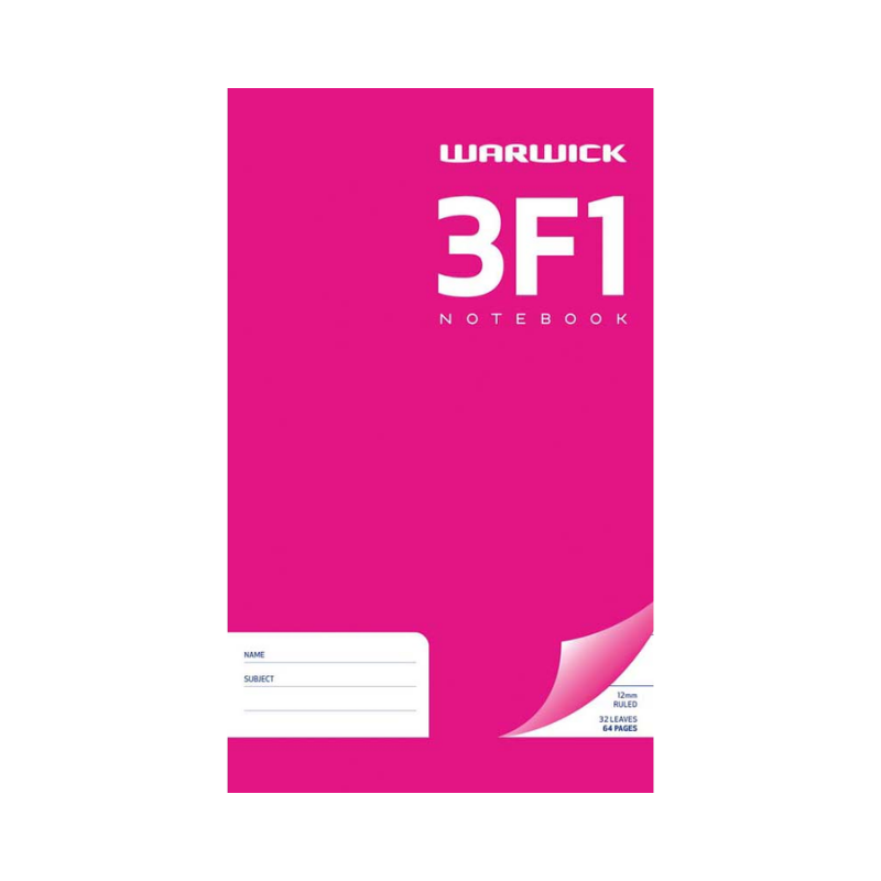 3F1 - Notebook - 12mm Lined (Warwick)