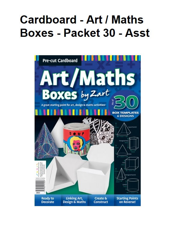 Cardboard - Art / Maths Boxes - Packet 30 - Asst