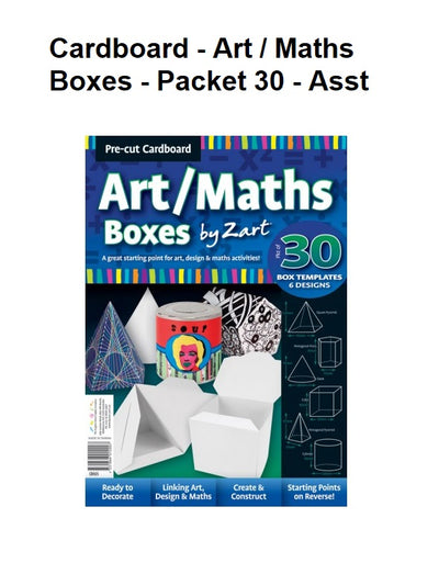 Cardboard - Art / Maths Boxes - Packet 30 - Asst