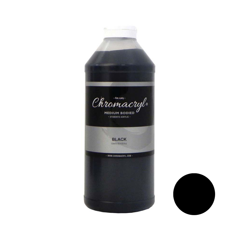 Black 1L - Chromacryl Acrylic Paint