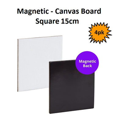 Magnetic - Canvas Board Square 15cm - Packet 4
