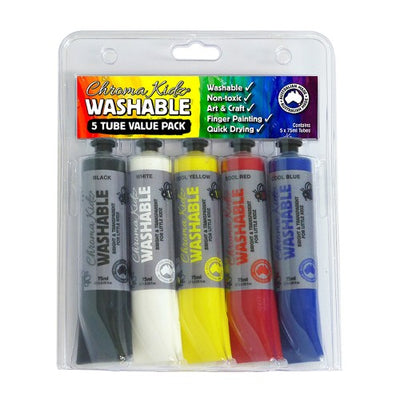 Chroma Kidz Washable Paint - Standard 75mL (Set of 5)