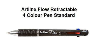 Artline Flow Retractable 4 Colour Pen Standard