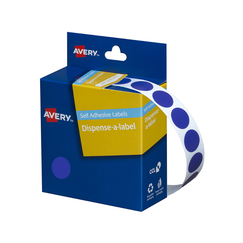 Dark Blue 14mm - Coloured Dots Label Dispenser
