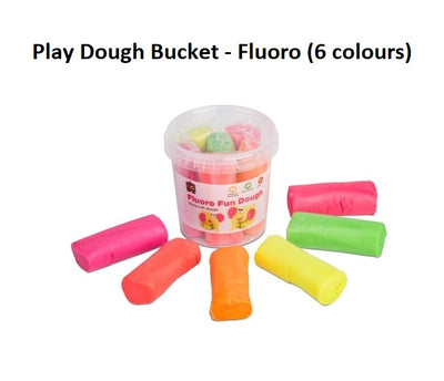 Play Dough Bucket - Fluoro (6 colours)