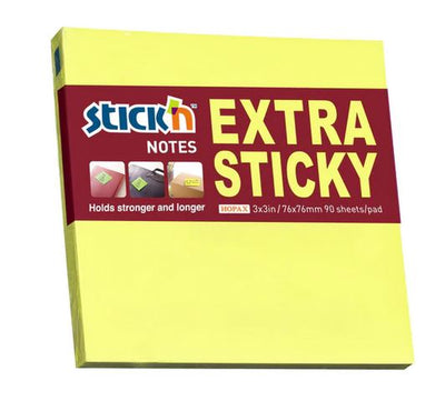 Neon Yellow - Stick On Note Pad (76x76mm, 100 sheets)