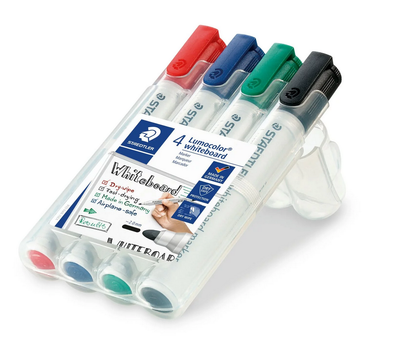 Assorted Set of 4 - Chisel Tip Staedtler Whiteboard Markers