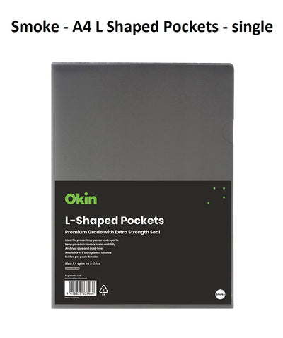 Smoke - A4 L Shaped Pockets - single