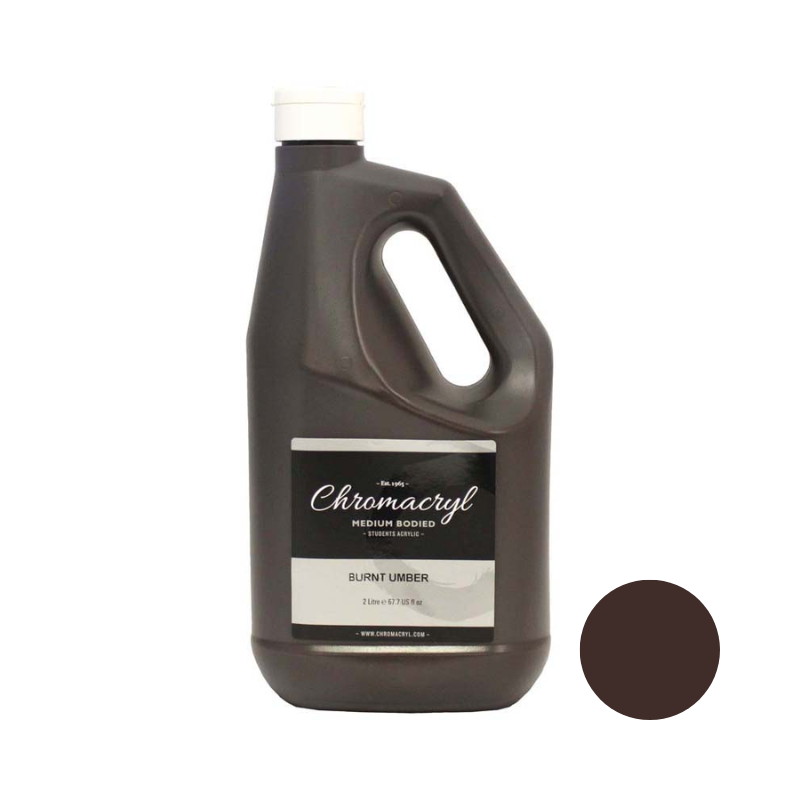 Burnt Umber 2L - Chromacryl Acrylic Paint