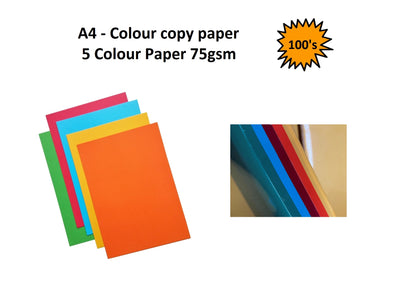 A4 - Bright 5 Colour Paper 80gsm - 500's