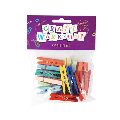 Wooden Pegs - 48mm Coloured (22pcs)