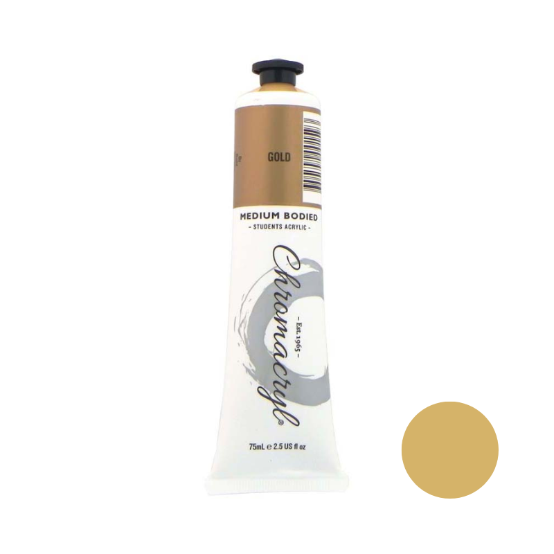 Gold 75ml - Chromacryl Acrylic Paint