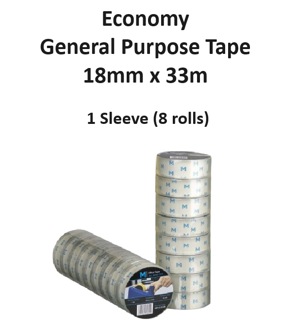 Economy General Purpose Tape 18mm x 33m - Sleeve
