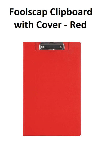 Red - Foolscap PVC Clipboard with Cover