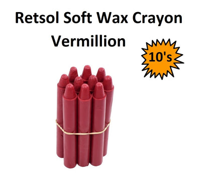 Retsol Soft Wax Crayon - Vermillion 10's