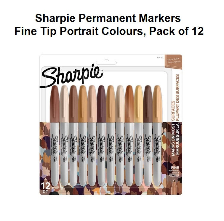 Portrait Set of 12 - Fine Tip Sharpie Markers