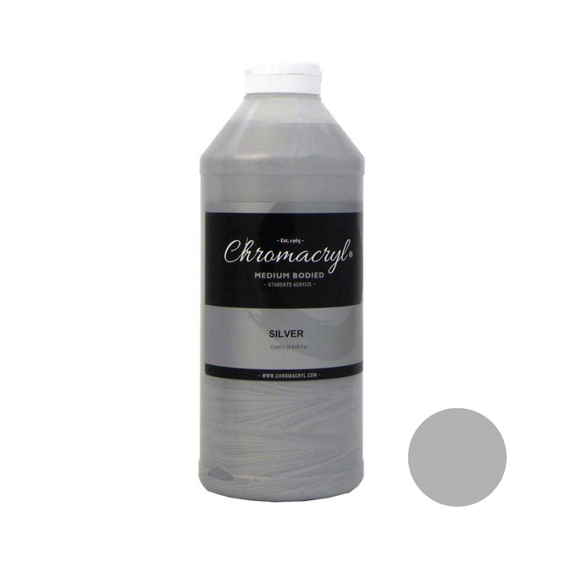 Silver 1L - Chromacryl Acrylic Paint
